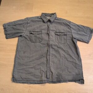 VTG Rustic Ridge Men XL Short Sleeve Button Down Shirt Textured Skater Grunge